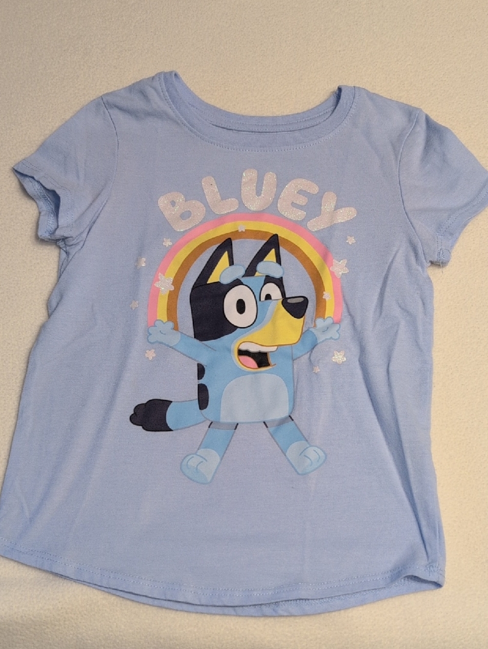 jumping beans Light Blue 'Bluey' Rainbow Character Tee